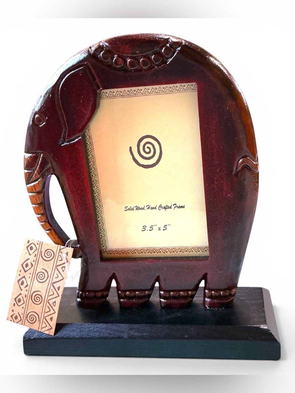 NEW Carved Wood Elephant Photo Frame 6x8 Tribal Safari Decor Nursery Nice Gift